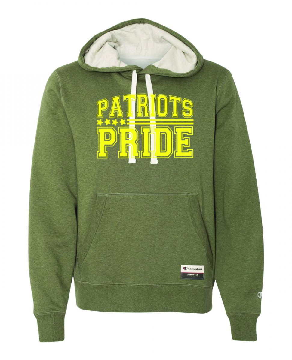 Orig Champion Sueded Fleece Hoodie with Patriots Pride logo