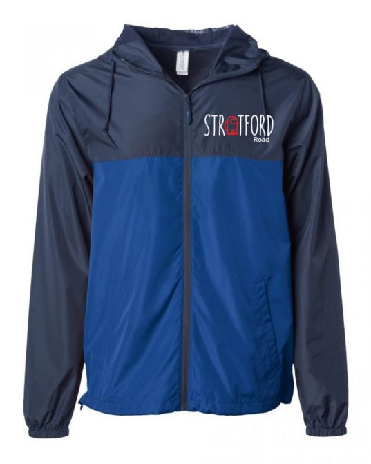 Unisex full zip windbreaker