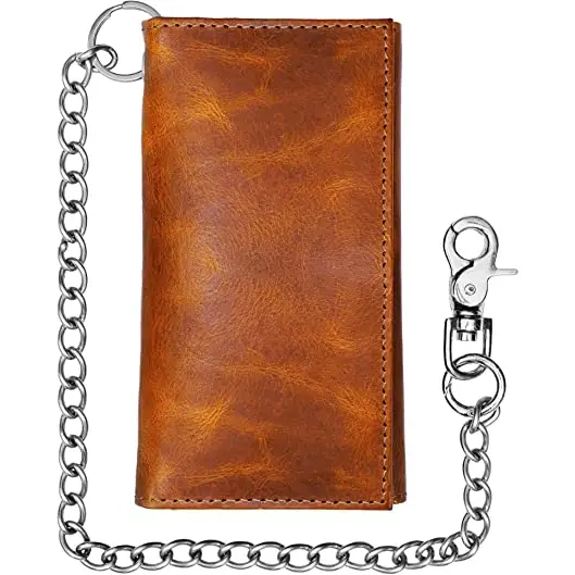 Trifold Biker Wallet with Chain