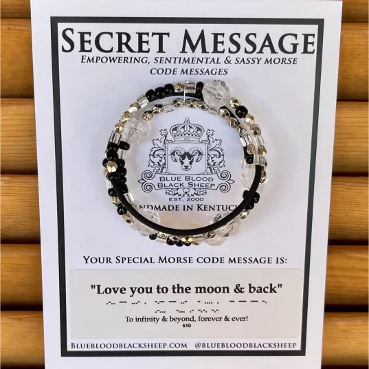 Morse Code Bracelet - Love you to the Moon and Back
